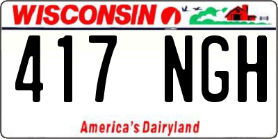 WI license plate 417NGH