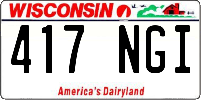 WI license plate 417NGI