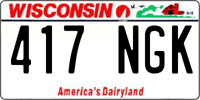 WI license plate 417NGK