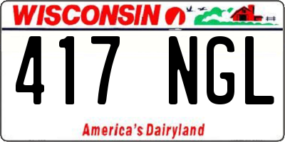 WI license plate 417NGL