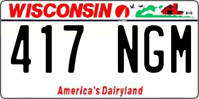 WI license plate 417NGM