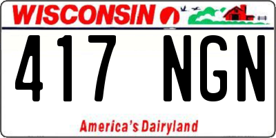 WI license plate 417NGN