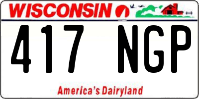 WI license plate 417NGP