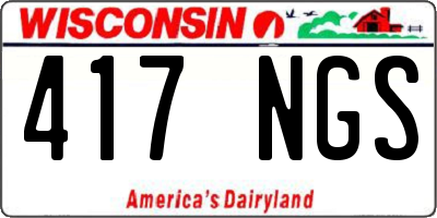 WI license plate 417NGS