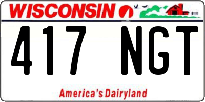 WI license plate 417NGT