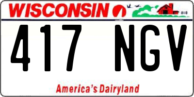 WI license plate 417NGV