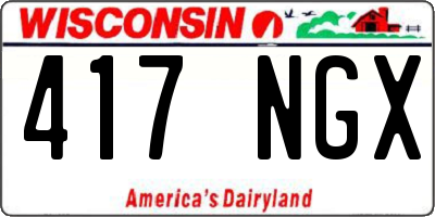 WI license plate 417NGX