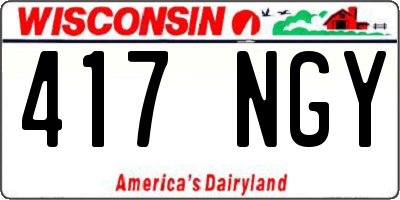 WI license plate 417NGY