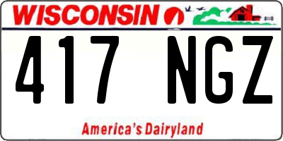 WI license plate 417NGZ
