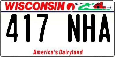 WI license plate 417NHA