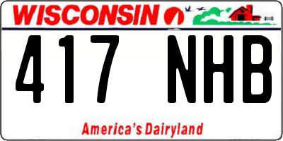 WI license plate 417NHB
