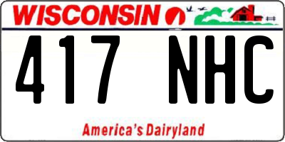 WI license plate 417NHC