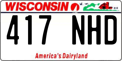 WI license plate 417NHD