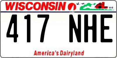 WI license plate 417NHE