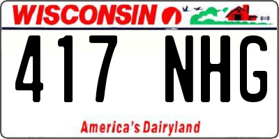 WI license plate 417NHG