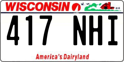 WI license plate 417NHI