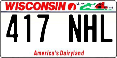 WI license plate 417NHL