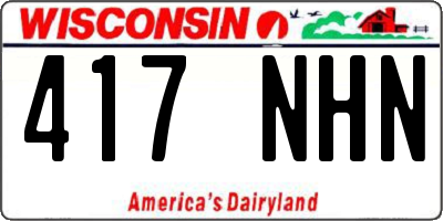 WI license plate 417NHN