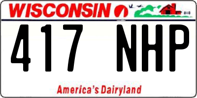WI license plate 417NHP