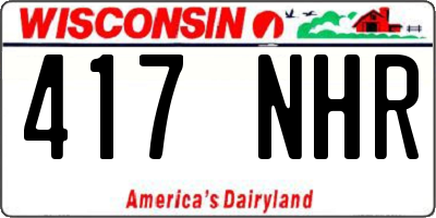 WI license plate 417NHR