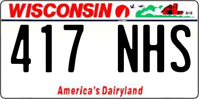 WI license plate 417NHS