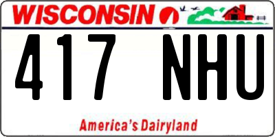 WI license plate 417NHU