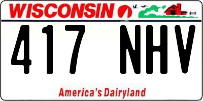 WI license plate 417NHV