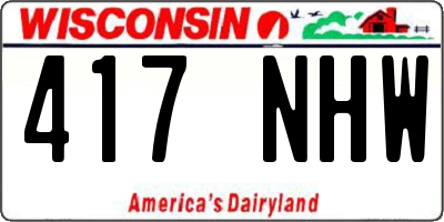 WI license plate 417NHW