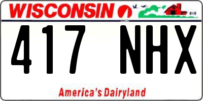 WI license plate 417NHX