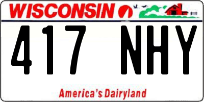 WI license plate 417NHY