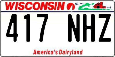 WI license plate 417NHZ