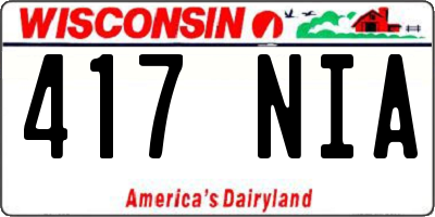 WI license plate 417NIA