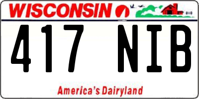 WI license plate 417NIB