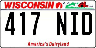 WI license plate 417NID