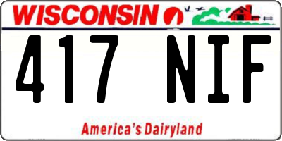 WI license plate 417NIF