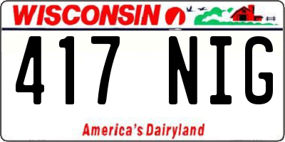 WI license plate 417NIG