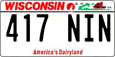 WI license plate 417NIN
