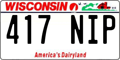 WI license plate 417NIP