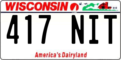WI license plate 417NIT