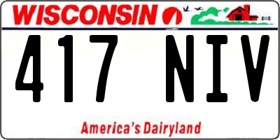 WI license plate 417NIV