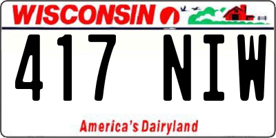 WI license plate 417NIW