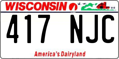 WI license plate 417NJC
