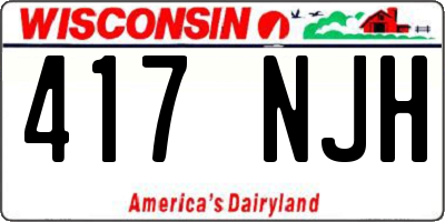 WI license plate 417NJH