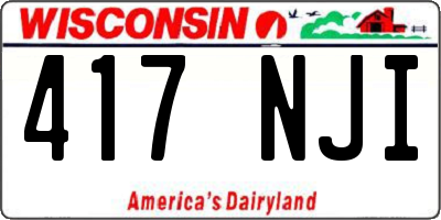 WI license plate 417NJI