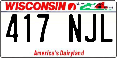 WI license plate 417NJL