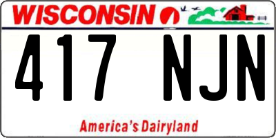WI license plate 417NJN