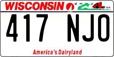 WI license plate 417NJO