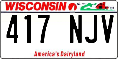 WI license plate 417NJV