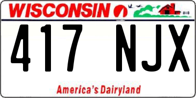 WI license plate 417NJX