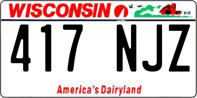 WI license plate 417NJZ